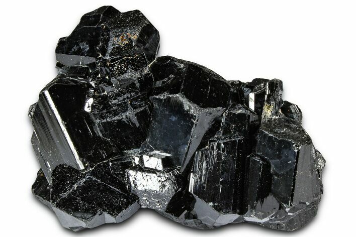 Lustrous Black Tourmaline (Schorl) Crystal Cluster - Namibia #361712